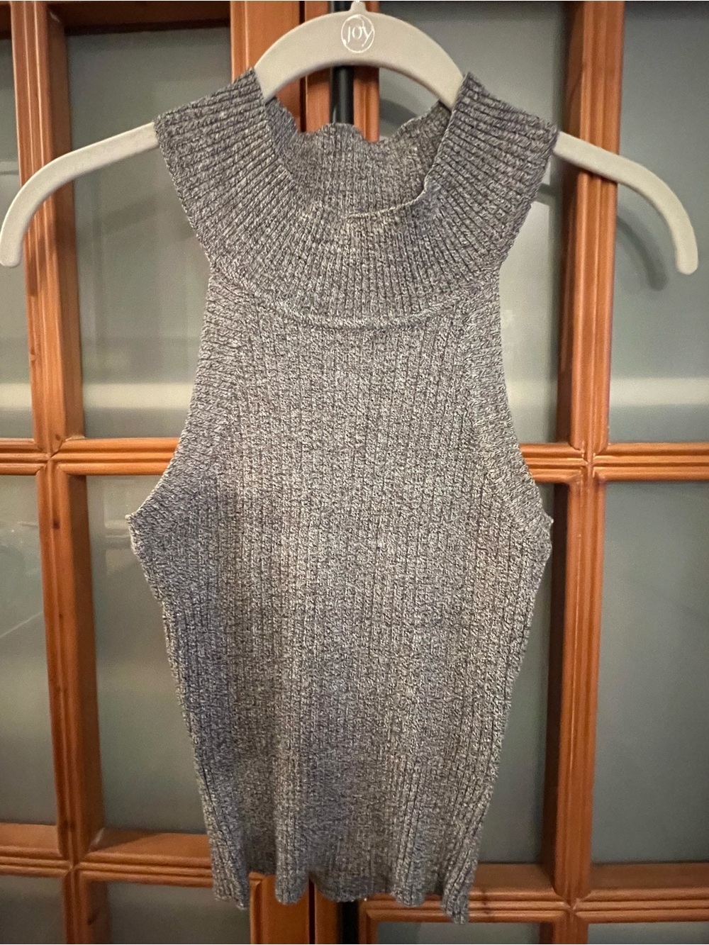 Active USA Gray Marled Ribbed Knit Tank